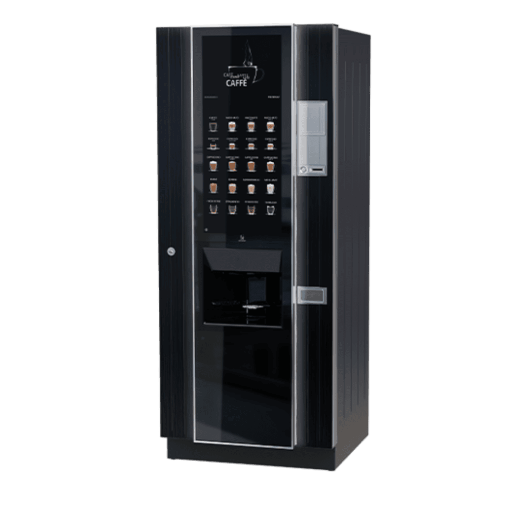 Moderner Kaffeeautomat für Verkaufsautomaten mit vielfältigen Kaffeeoptionen.