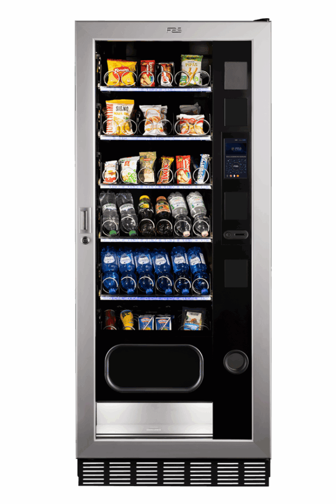 Automaten für Snacks und Getränke in modernen Verkaufsautomaten.