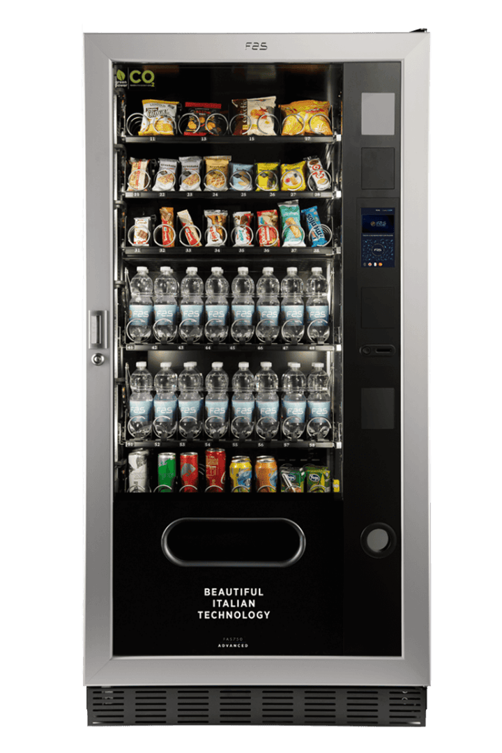 Verkaufsautomat mit Snacks, Getränken und Süßigkeiten für Unternehmen und öffentliche Orte.