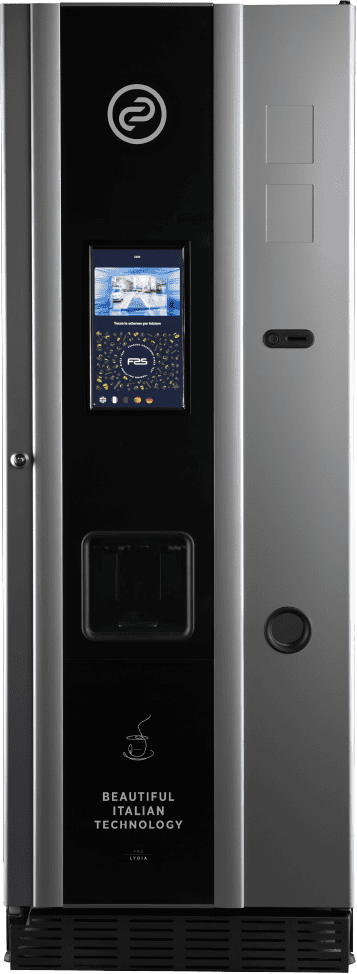 Moderner Kaffeeautomat Lydia mit Vendvibe für frischen Kaffee, einfache Bedienung und innovative Tec.