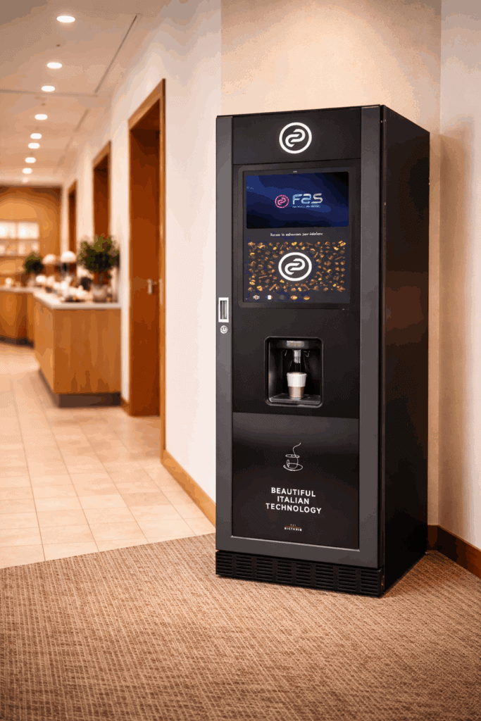 Vending-Automat für Getränke in Hotels, moderne Verkaufsautomaten für Gäste.