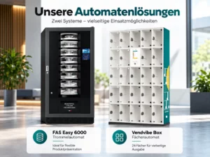 Unterschiede von Trommel-, Fächer- und Wandautomaten